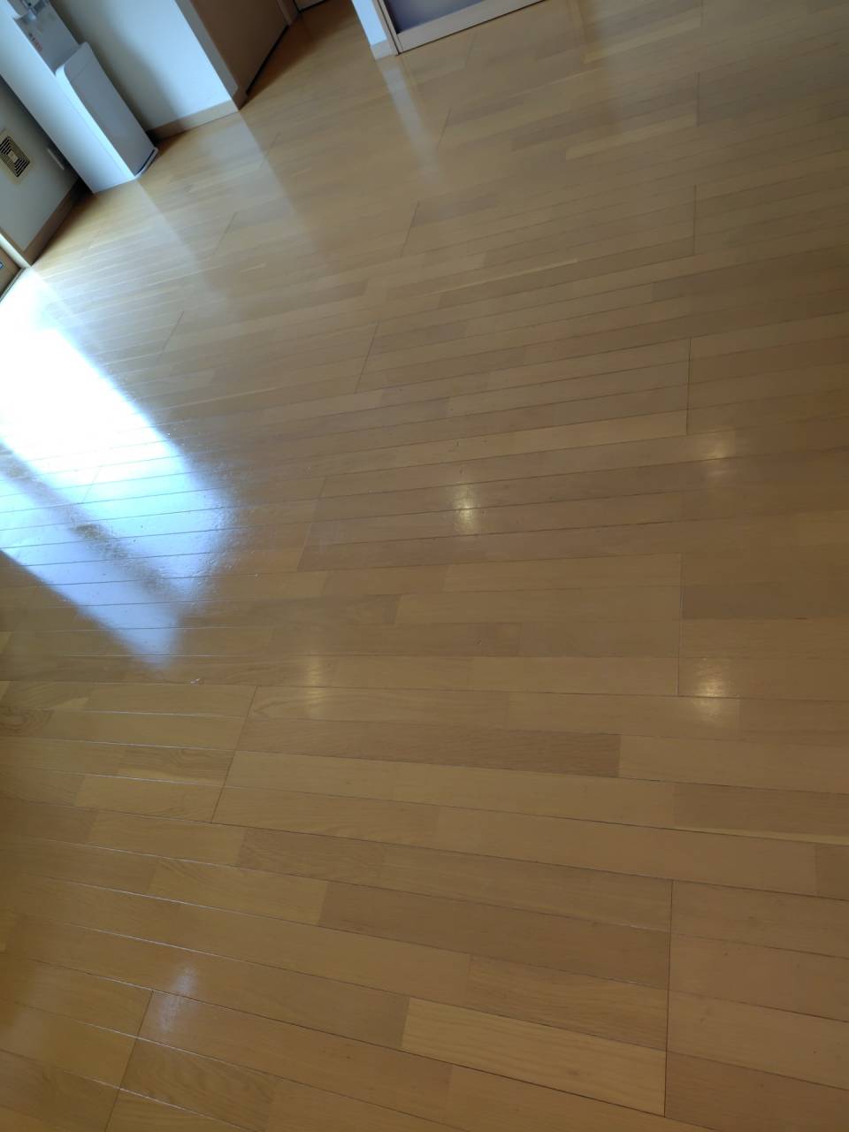 床ワックス塗布