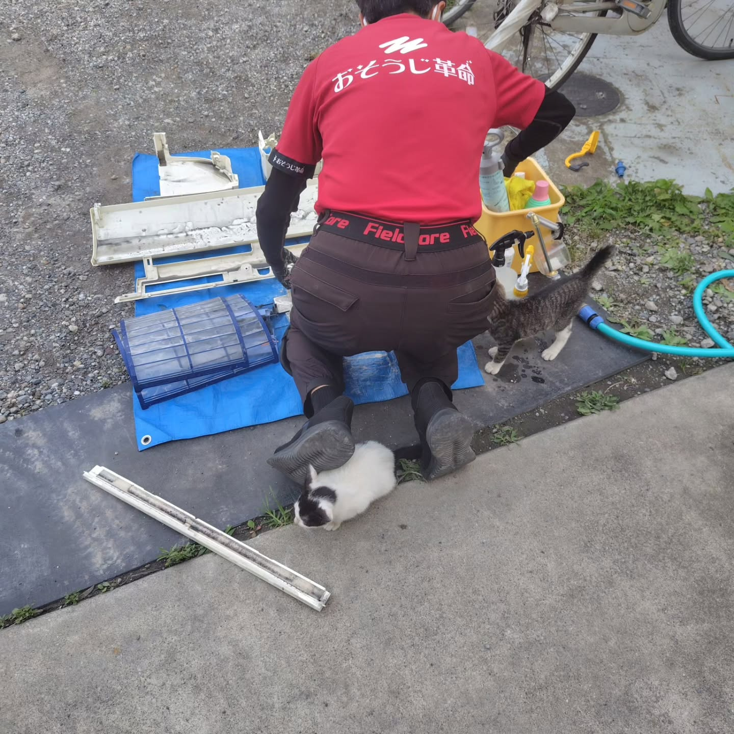 本日、緊急でエアコンクリーニングの作業にお伺いした工場での出...