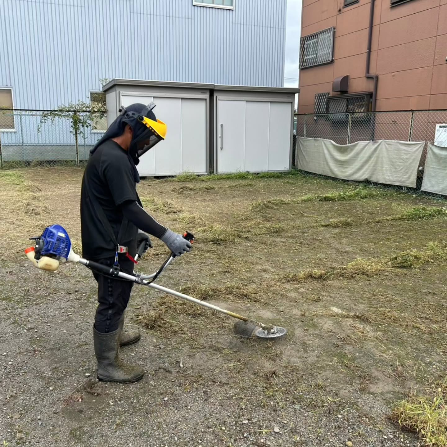 今日の園庭は大変な状態でした。