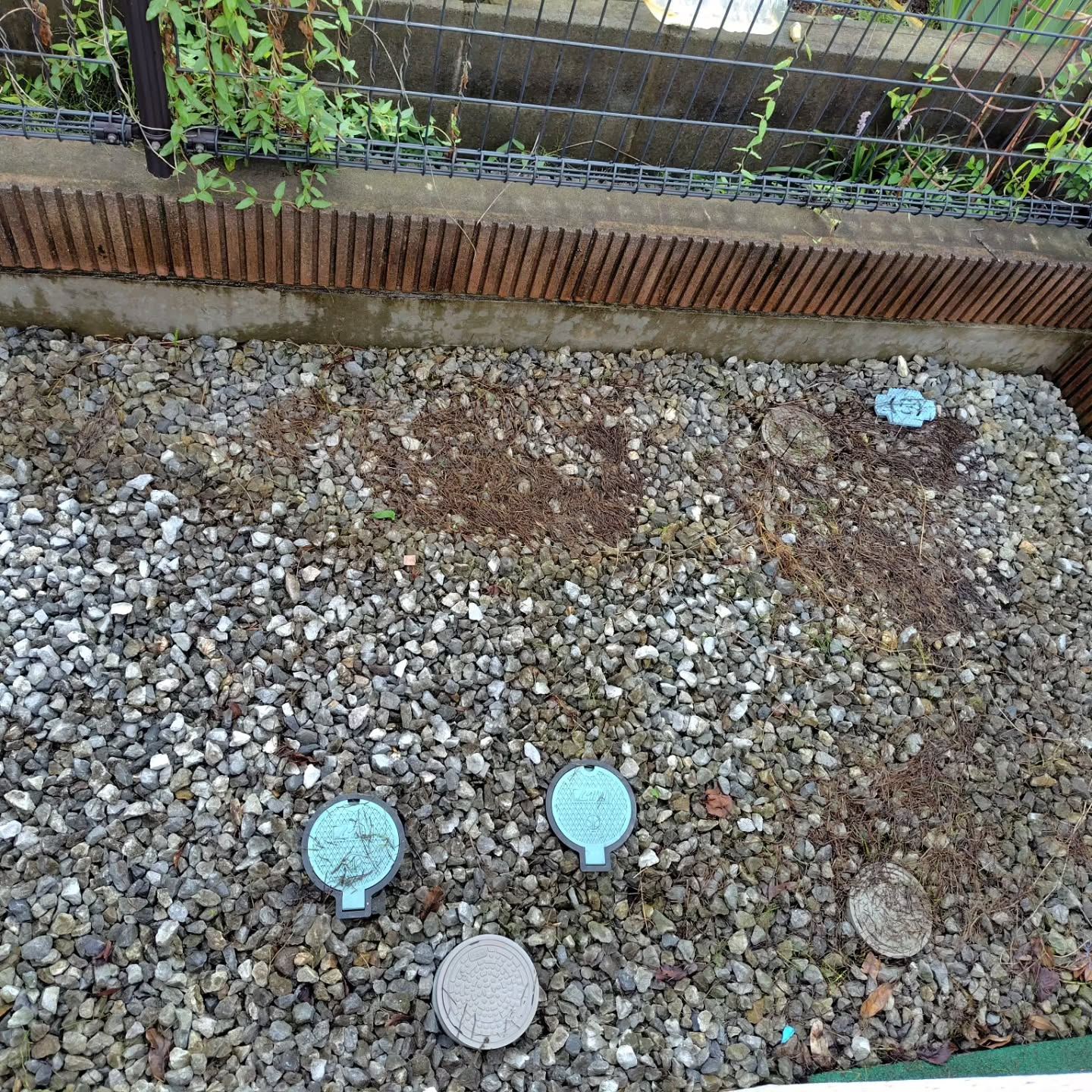 今日の園庭は大変な状態でした。